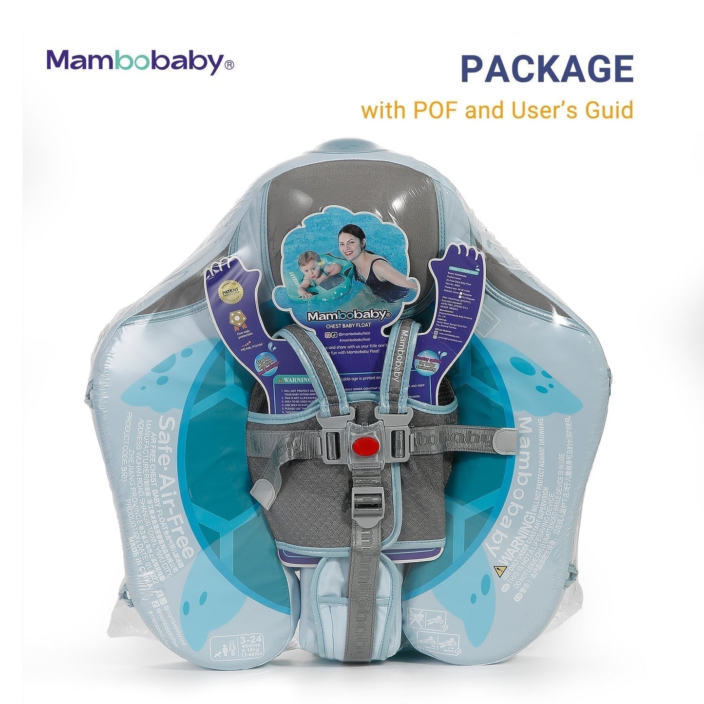 Mambobaby™ Tortue contenu du pack complet bouée bébé avec accessoires inclus. Le cadeau de naissance idéal et sécurisé pour les familles en France.