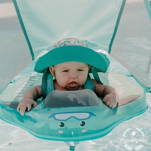 Bouée Bébé Flamant Rose Vert Mambobaby™ | Sans Gonflage & Anti-UV