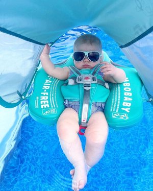 Bouée Bébé Flamant Rose Vert Mambobaby™ | Sans Gonflage & Anti-UV