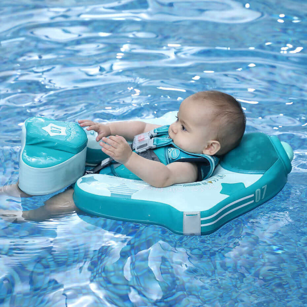 Bouée Bébé Flamant Rose Vert Mambobaby™ | Sans Gonflage & Anti-UV
