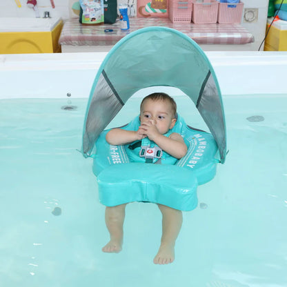 طوق سباحة الفلامينيغو الأخضر Mambobaby™ | بدون نفخ ومضاد للأشعة فوق البنفسجية