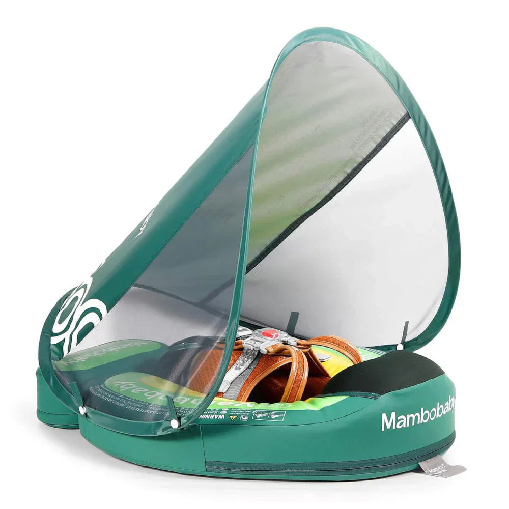 Bouée bébé originale Mambobaby™ en forme d'avocat, idéale pour les piscines françaises. Modèle sans air et non gonflable, pour les bébés de 3 à 24 mois.