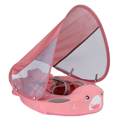 Bouée bébé Mambobaby™ originale, rose ludique, à paillettes, pour piscines françaises. Modèle non gonflable et sans air, pour bébés de 3 à 24 mois.