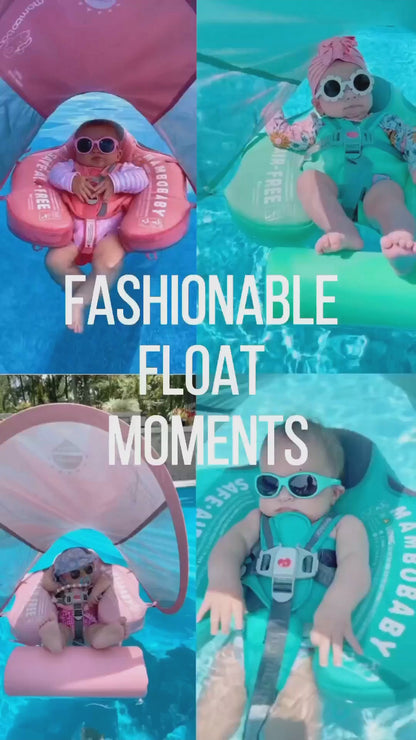 Bouée Bébé Flamant Rose Vert Mambobaby™ | Sans Gonflage & Anti-UV